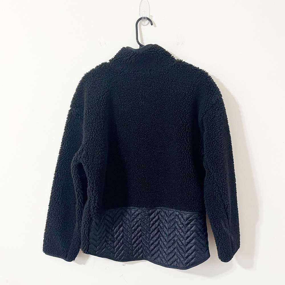 Athleta Cozy Sherpa Snap Sweatshirt Black Size Medium - Picture 9 of 14